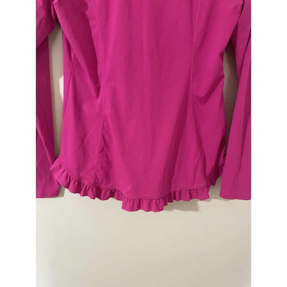 Coolibar UPF 50+ Full Zip Jacket Fuchsia Pink Womens Medium Ruffle Peplum Hem - Picture 8 of 8